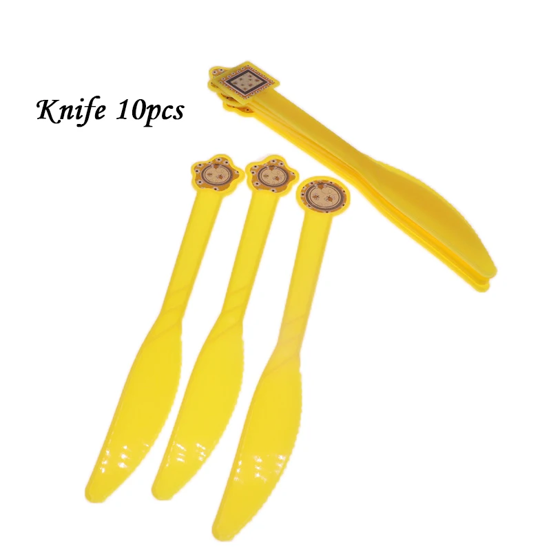 Knife10pcs 10 шт./лот тарелки пчела тема одноразовые С Днем Рождения Свадьба Рождество для ребенка душ украшения на Рамадан вечерние принадлежности - Цвет: Knife10pcs