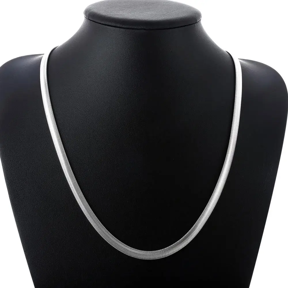 6mm Snake Chain Link Europe 925 Sterling Silver Chains Necklace Hyperbole Jewelry Fit Pendant Gift For Men &amp Women | Украшения и