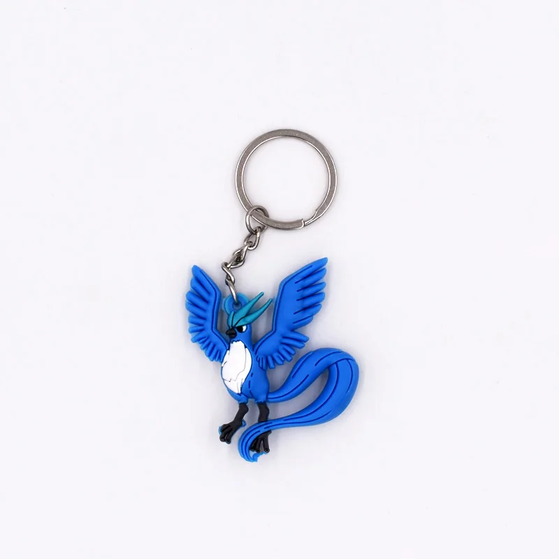 Articuno Брелок для ключей, брелок с 3D Мини чармандером Articuno Zapdos Mewtwo Moltres фигурные игрушки - Цвет: Articuno