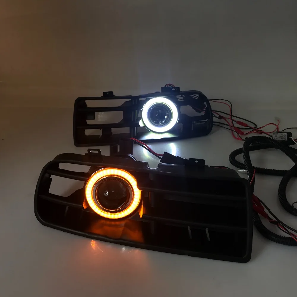 RQXR противотуманная фара вождение свет в сборе для Volkswagen Golf mk4 cob angel eye светодиодные дневные ходовые огни сигнал поворота