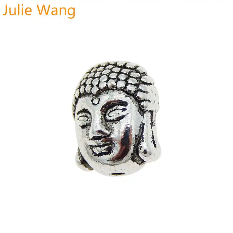 Бусины для головы Будды Julie Wang 5/10/20 шт сплав античный серебряный цвет бусины