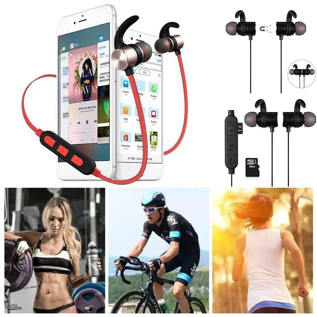 Беспроводные наушники Bluetooth 4 2 для телефона беспроводные в ухо пот стойкий шейный