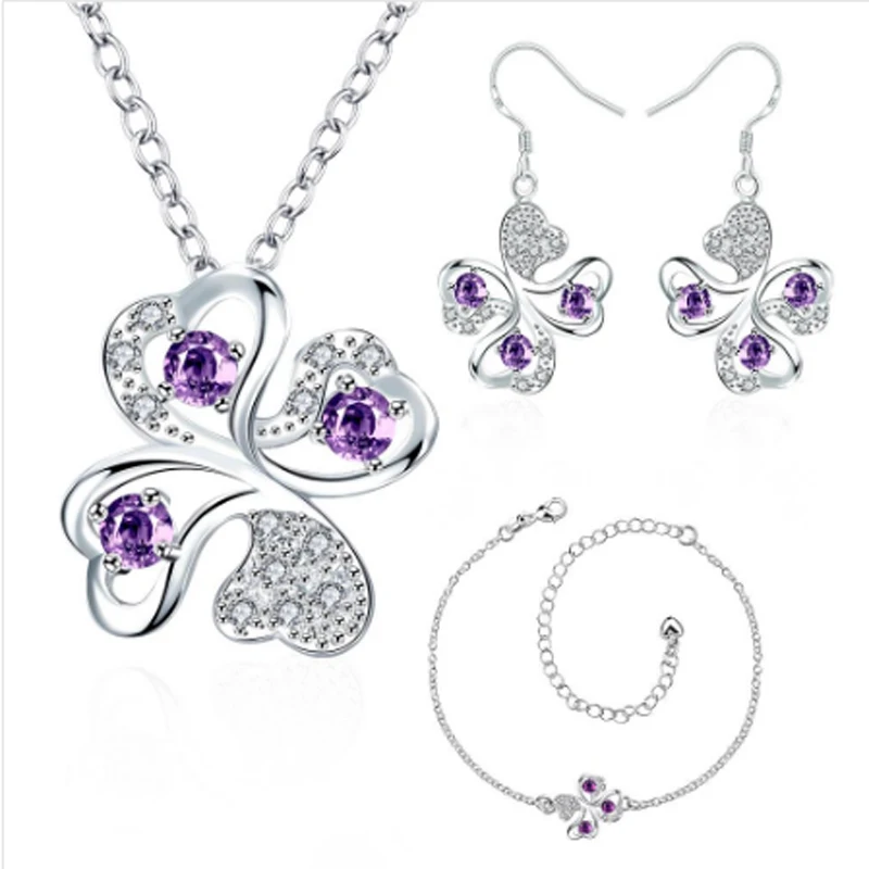 Комплект из колье серёг и браслета с фианитом|Ювелирные наборы| |