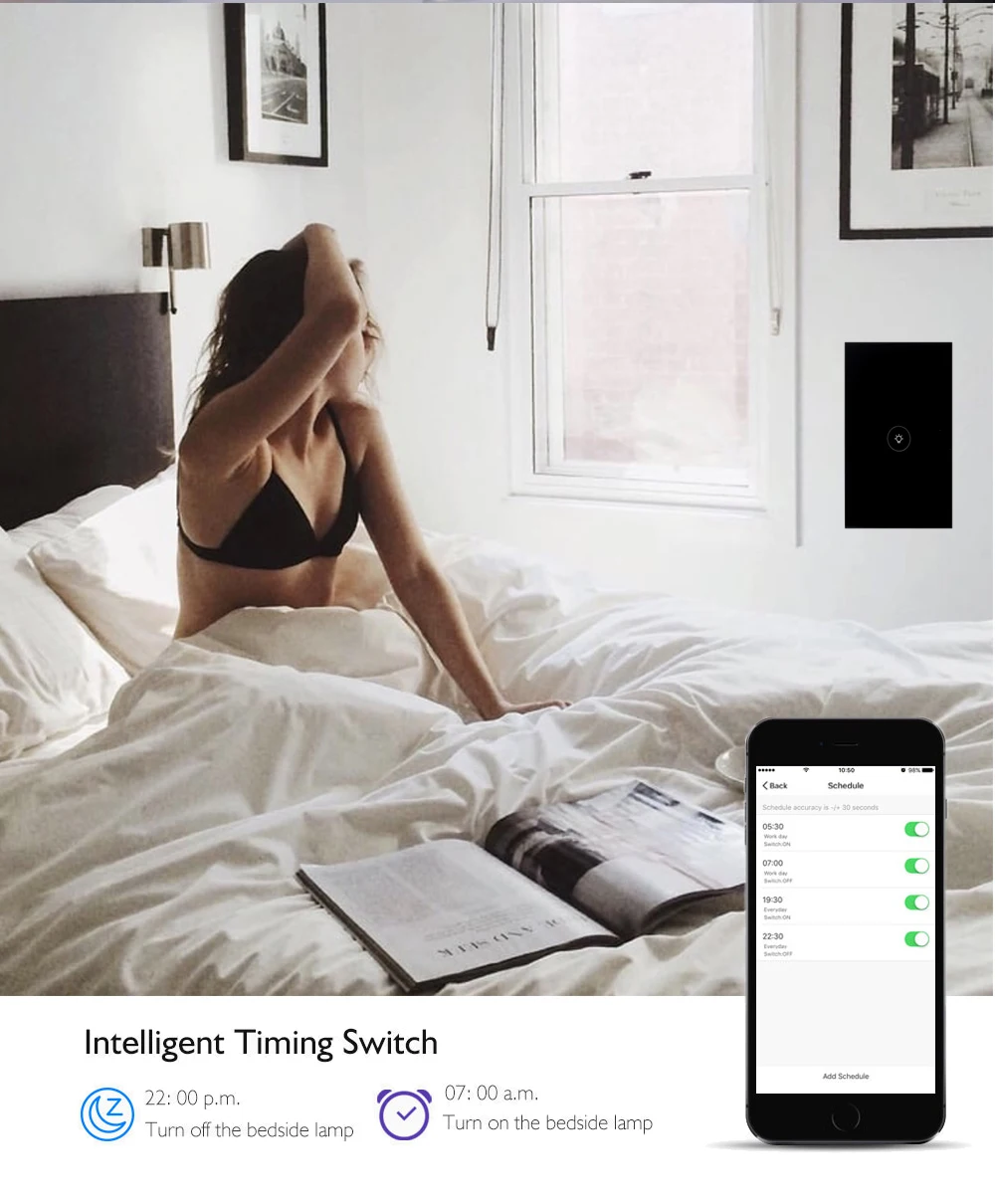 SUPLO Wi-Fi Смарт настенный сенсорный светильник переключатель Gang1/2/3 Панель Беспроводной дистанционного Управление с помощью мобильного приложения в любом месте совместим с Alexa