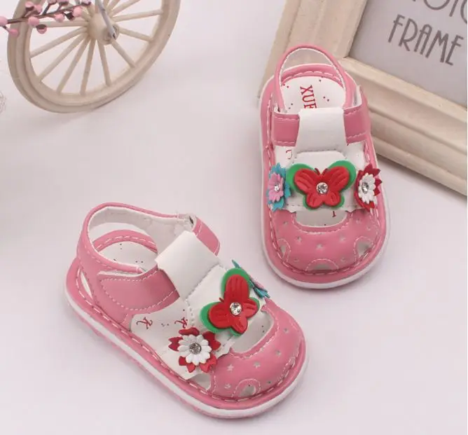 

Bay Girls Sandals For Child Summer Shoes With Flower 0-2 Years Little Kids Baby Toddler Sandals Soft-Soled Shoes Cute Flat Shoe