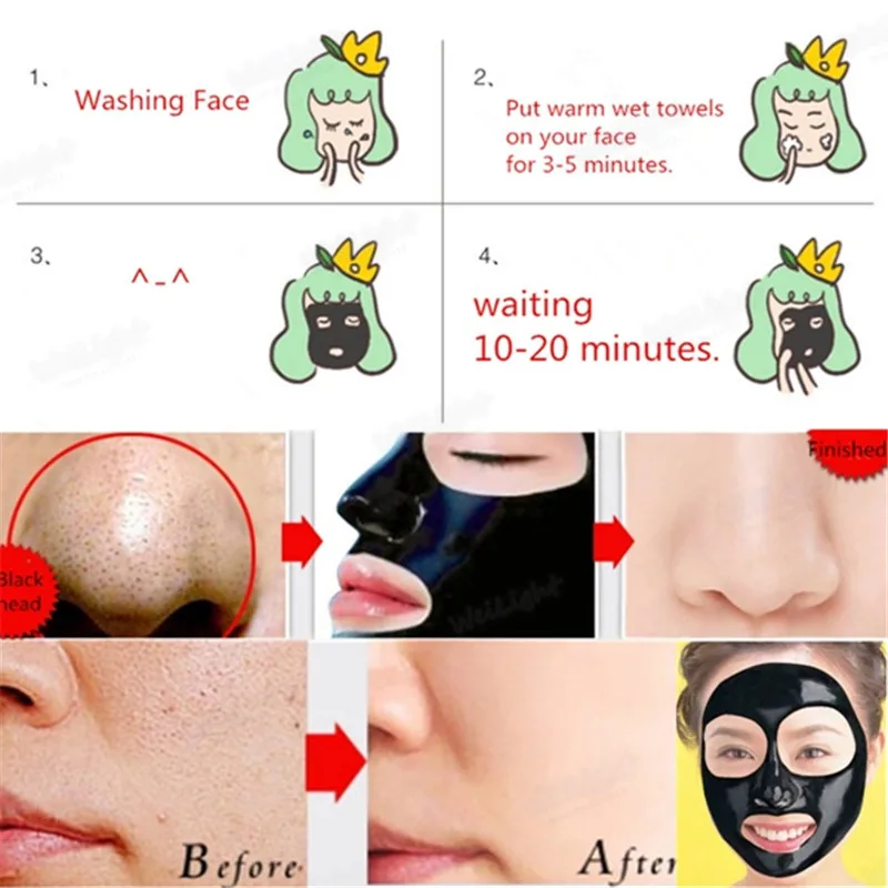 

2017 Deep-sea mud Essence Facial Mask Acne Treatment Black Head Remover Skin Care Face Mask Whitening Moisturizing Black maske