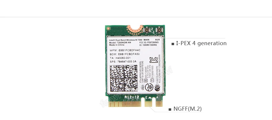 300 Мбит/с двухдиапазонный беспроводной адаптер для Intel wireless-N 7260 7260NGW Wifi+ Bluetooth 4,0 802.11n 2,4G/5 ГГц Wlan сетевая карта