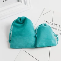 50pcslot lake blue velvet bag small jewelry pouches favor charms bracelet jewelry packaging bags wedding decoration gift bag