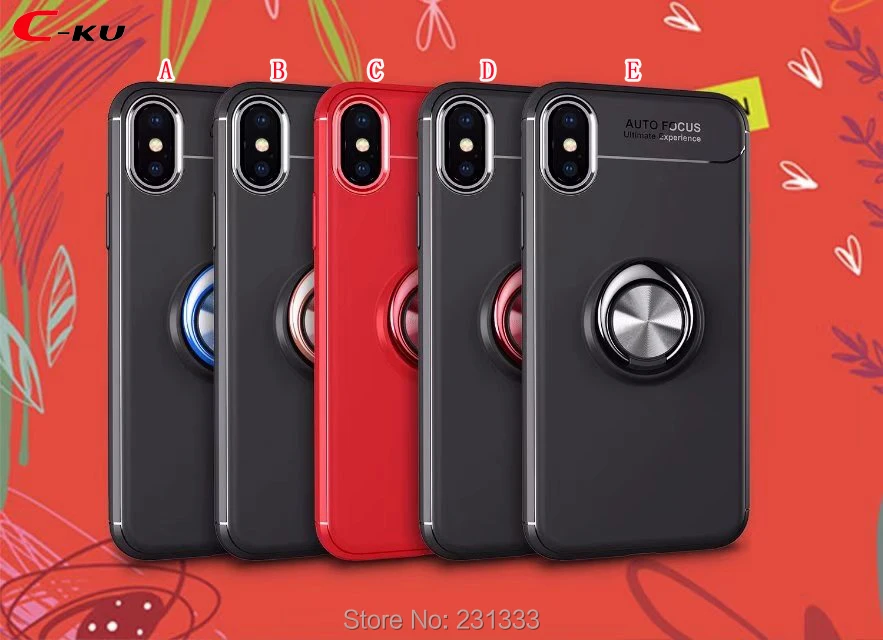 Мягкий чехол из ТПУ C ku с креплением на присоске для Iphone X 8 7 PLUS I7 6 6S SE 5 5S кольцом и
