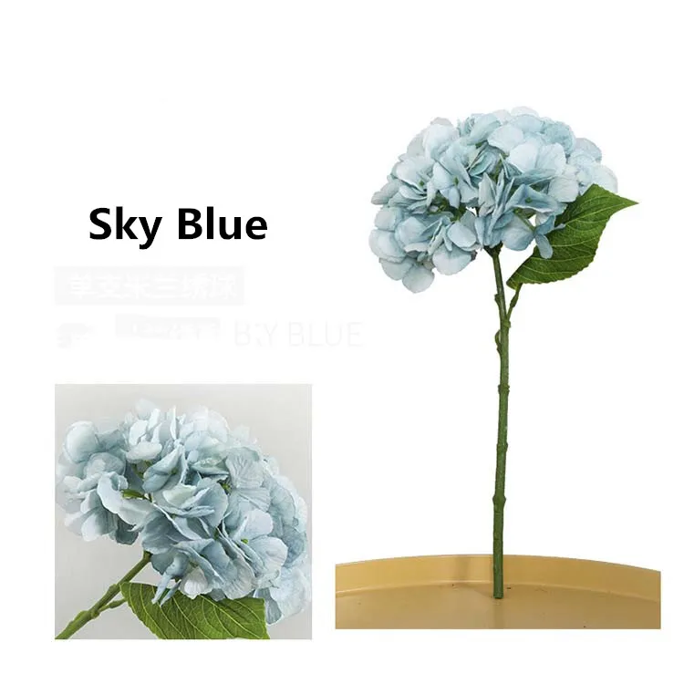 Sky Blue Zonaflor искусственные цветы гортензии 1 шт. Шелковый Искусственный цветок для свадебного украшения садовое растение для украшения дома аксессуары - Цвет: Sky Blue