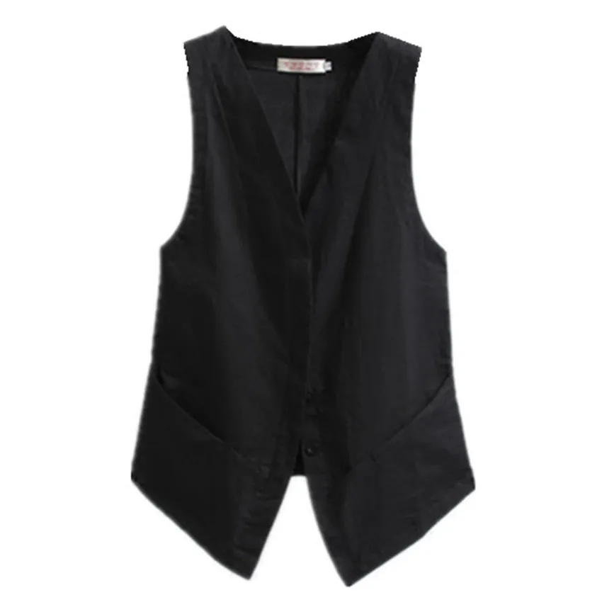 Новый женский жилет из хлопка и льна модный элегантный офисный большого размера