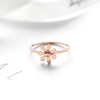 yun ruo top brand simplicity daisy rings for woman girl wedding jewelry rose gold color 316 l stainless steel gift top quality