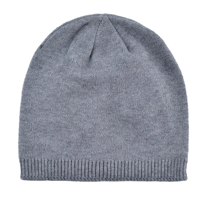 Gray3 Шапка женская зимние трикотажные шапки для женщин однотонные с двойной подкладкой вязаная шапка бини шапочки шапка женская зимняя - Цвет: Gray3