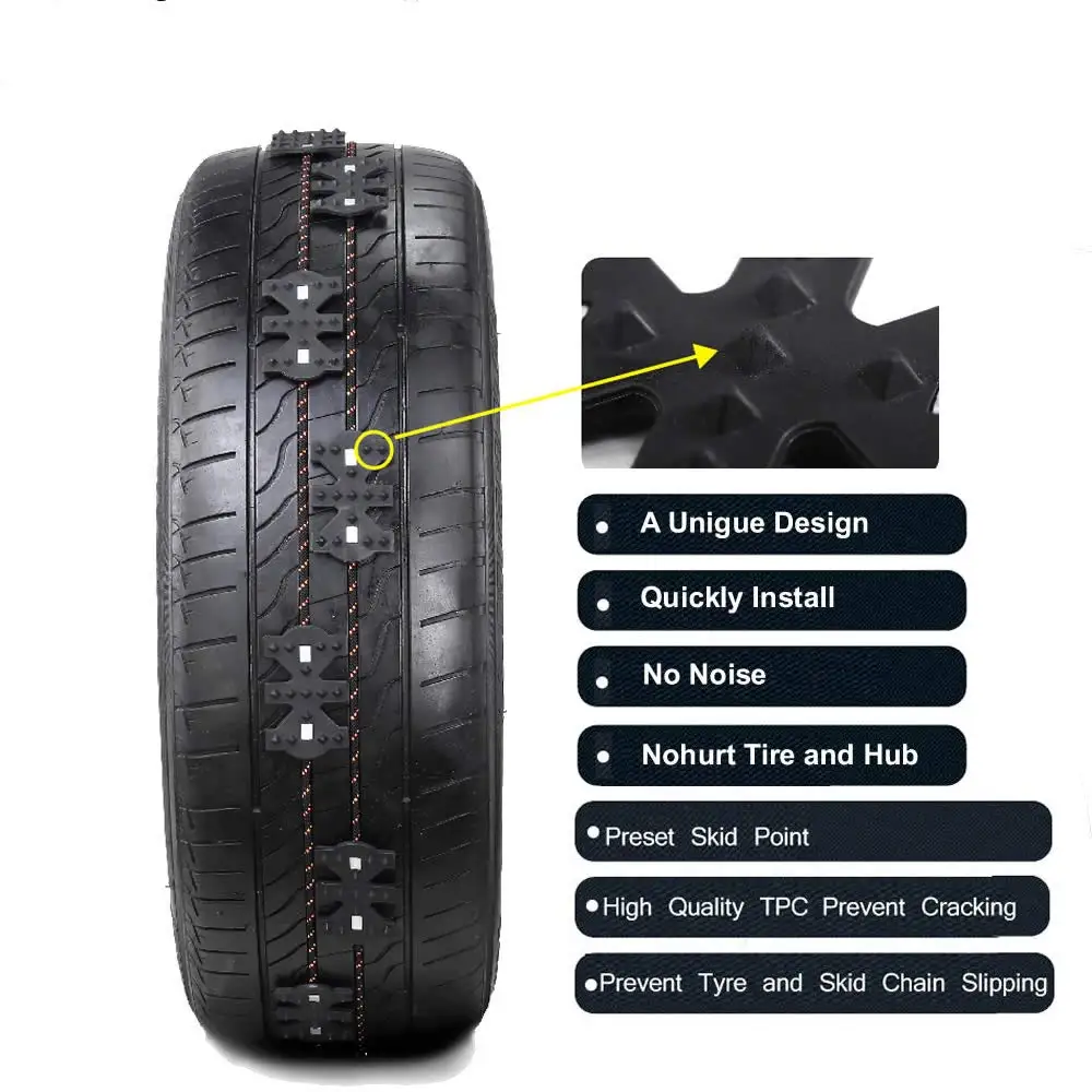 2 шт. зимняя Нескользящая универсальная черная износостойкая колесная шина