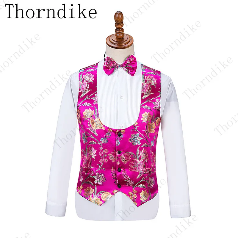 Thorndike 3 шт. костюм мужской цветочный Abito Uomo Cerimonia свадебный повседневный Деловые