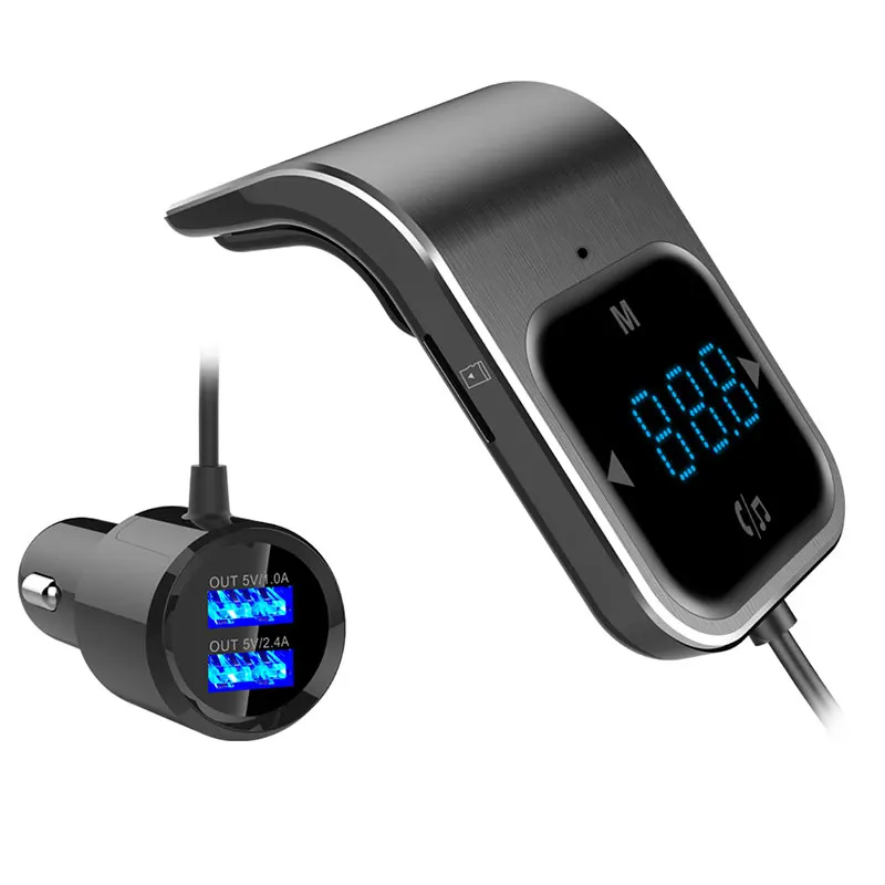 Black Bluetooth автомобильный беспроводной bluetooth-приемник Зарядка для автомобиля AUX MP3-плеер fm-передатчик mp3-плеер с громкой связью - Цвет: Black