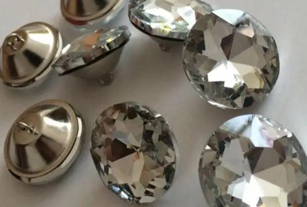 100PCS/LOT18MM мебель DIY Алмазная аксессуары хрустальные пуговицы металлические стойки