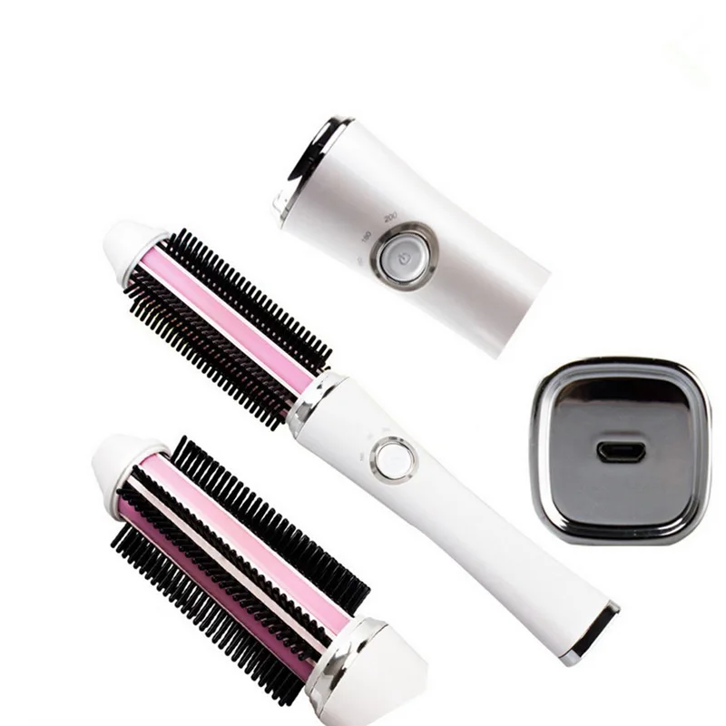 Bfaccia Portable USB Wireless Mini Hair Curler Straightener Brush Battery Electrical Curling Iron Brushes Straightening Comb | Красота и