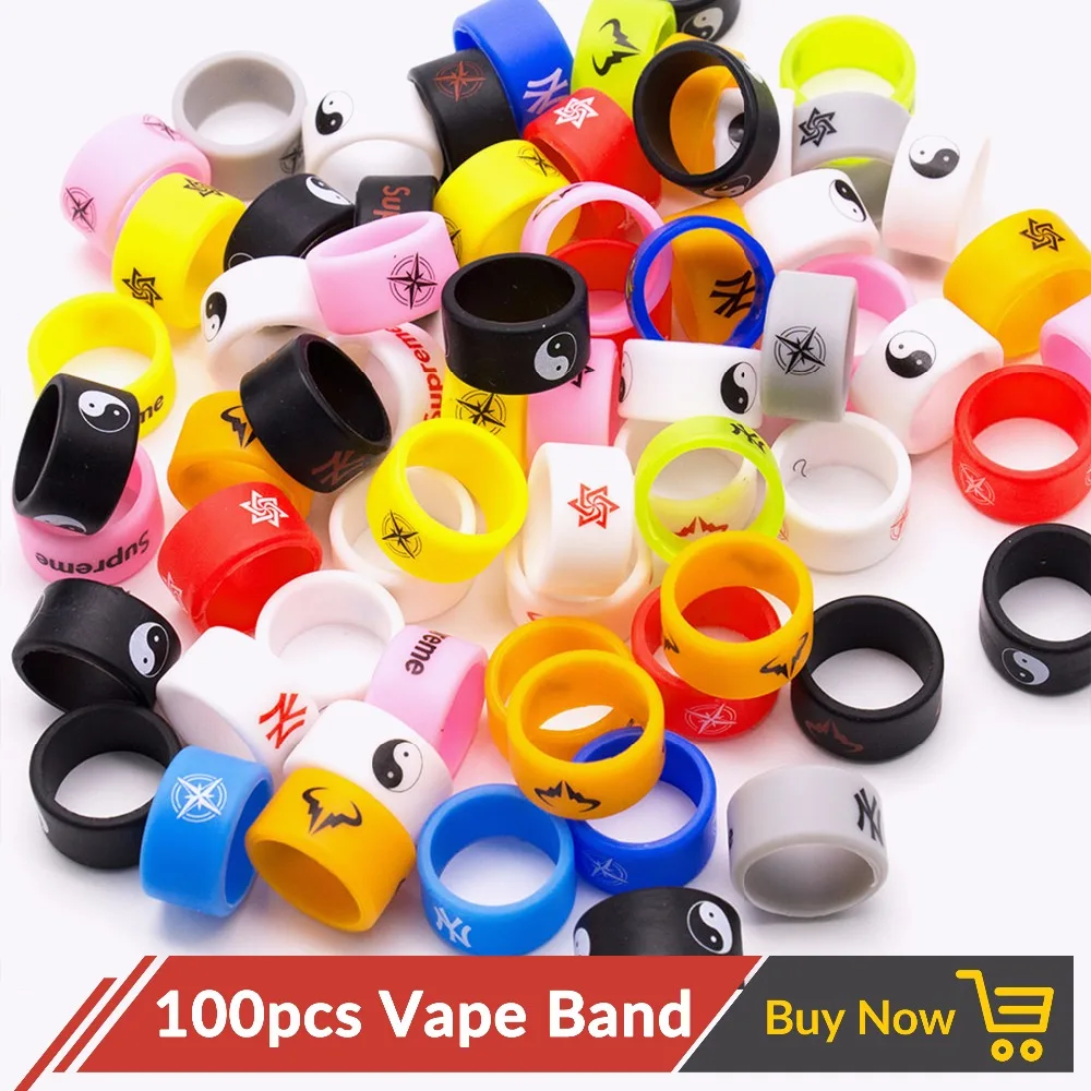 Volcanee 100 шт./лот Vape Band 12 мм защитное украшение кольцо силиконовый резиновый Vapeband