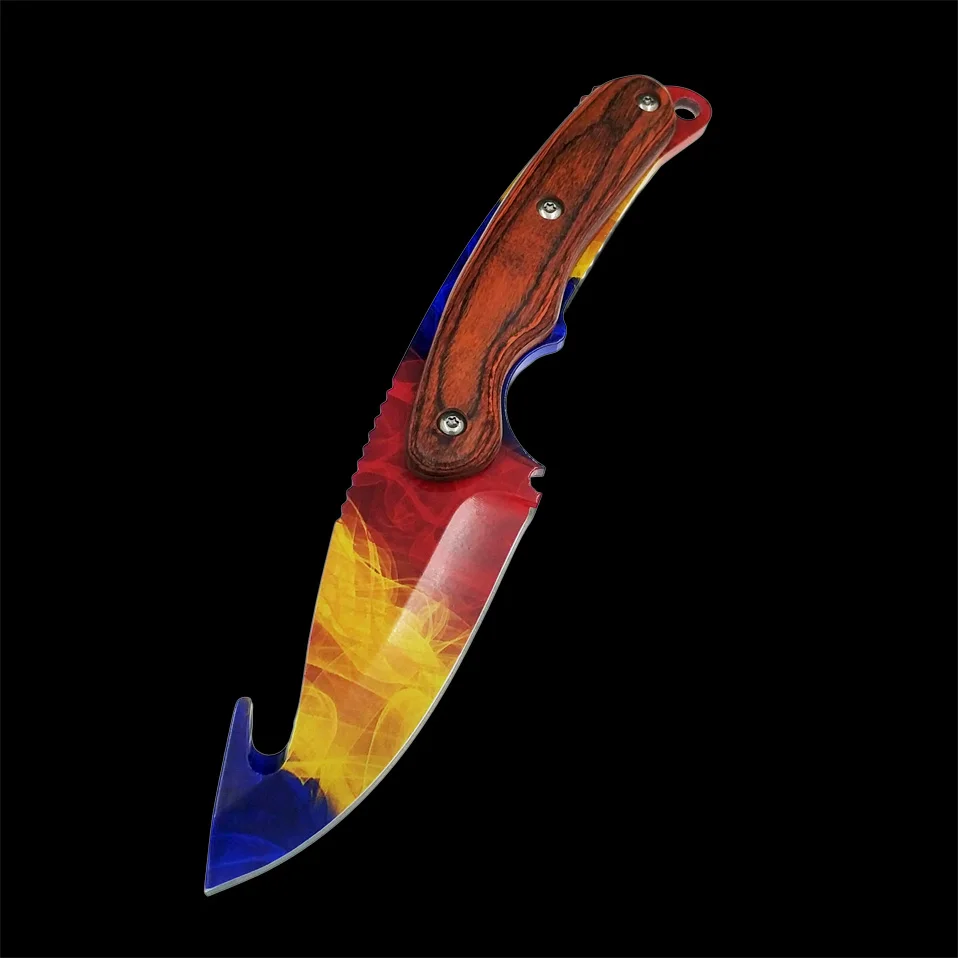 Настоящий тигровый нож для зубьев CS GO Gut knife s Counter Strike, тактические прямые охотничьи ножи, походная оболочка, нож для выживания, цветной нож