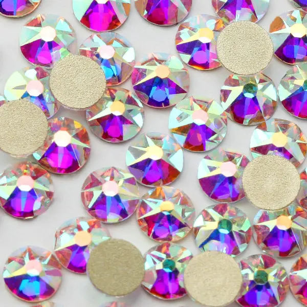 Clear AB QIAO 8 big+ 8 small Cut Facets не горячей фиксации хрустальные стразы, стекло высшего качества Стразы, каменные кристаллы AB Клей на одежду - Цвет: Clear AB