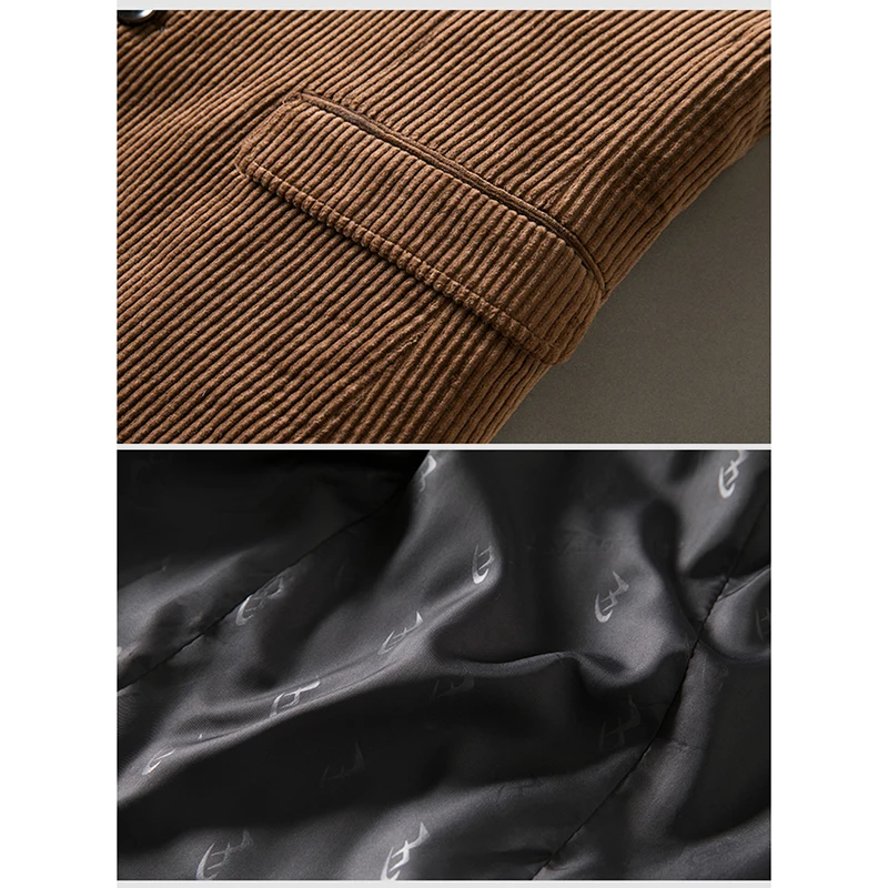 Мужской повседневный вельветовый Блейзер приталенный Хлопковый жакет в полоску