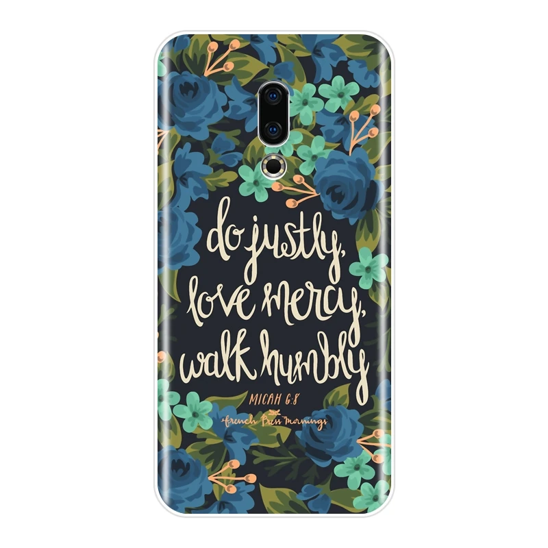 Мягкий силиконовый чехол для телефона Meizu U10 U20 Pro 6 7 Plus Bible Verse Quotes Flower задняя крышка
