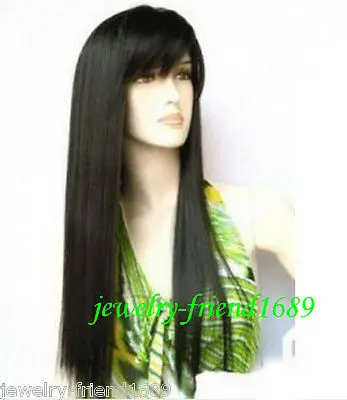 Cosplay Long black hair straight fashion wig &gt&gtParty cosplays heat resistant free shipping |