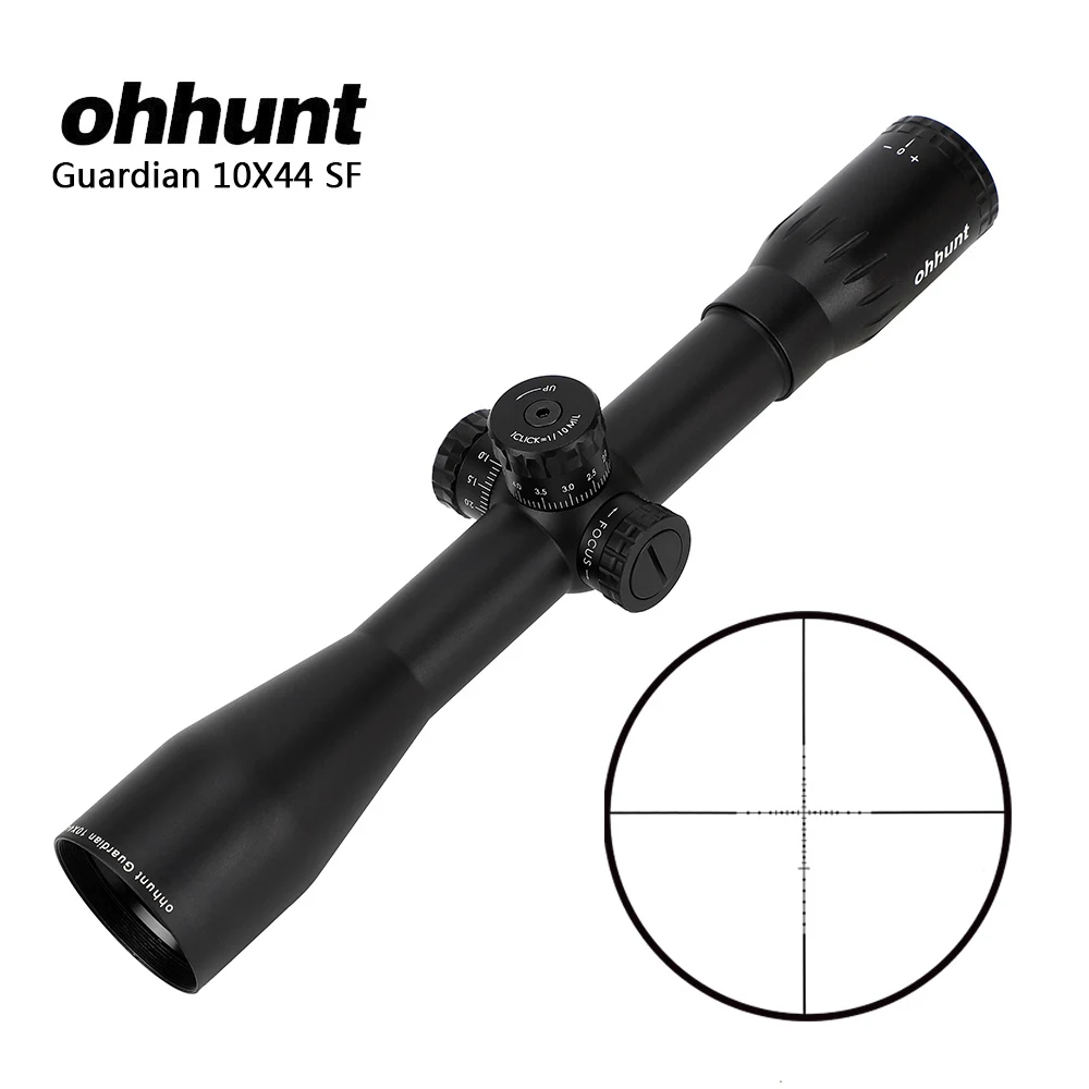 Ohhunt Guardian 10X44 SF охотничий оптический прицел проволока сетка боковая параллакса стрельба прицел для тактической винтовки - Цвет: Without Rings
