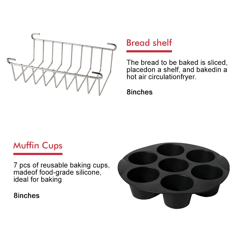 7 шт./компл. Высокое качество 8 дюймов аэрофритюрница для приготовления блюд без