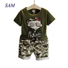 Детская одежда 2021, летний детский костюм из футболки с коротким рукавом и камуфляжных шортов, комплекты одежды для маленьких мальчиков