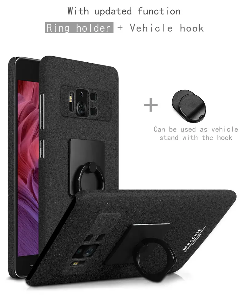 Для ASUS Zenfone AR ZS571KL чехол Imak ковбой чехол и защитная пленка для экрана с закругленными краями с подставкой для задней панели с палец с держателем, кольцом, подставкой