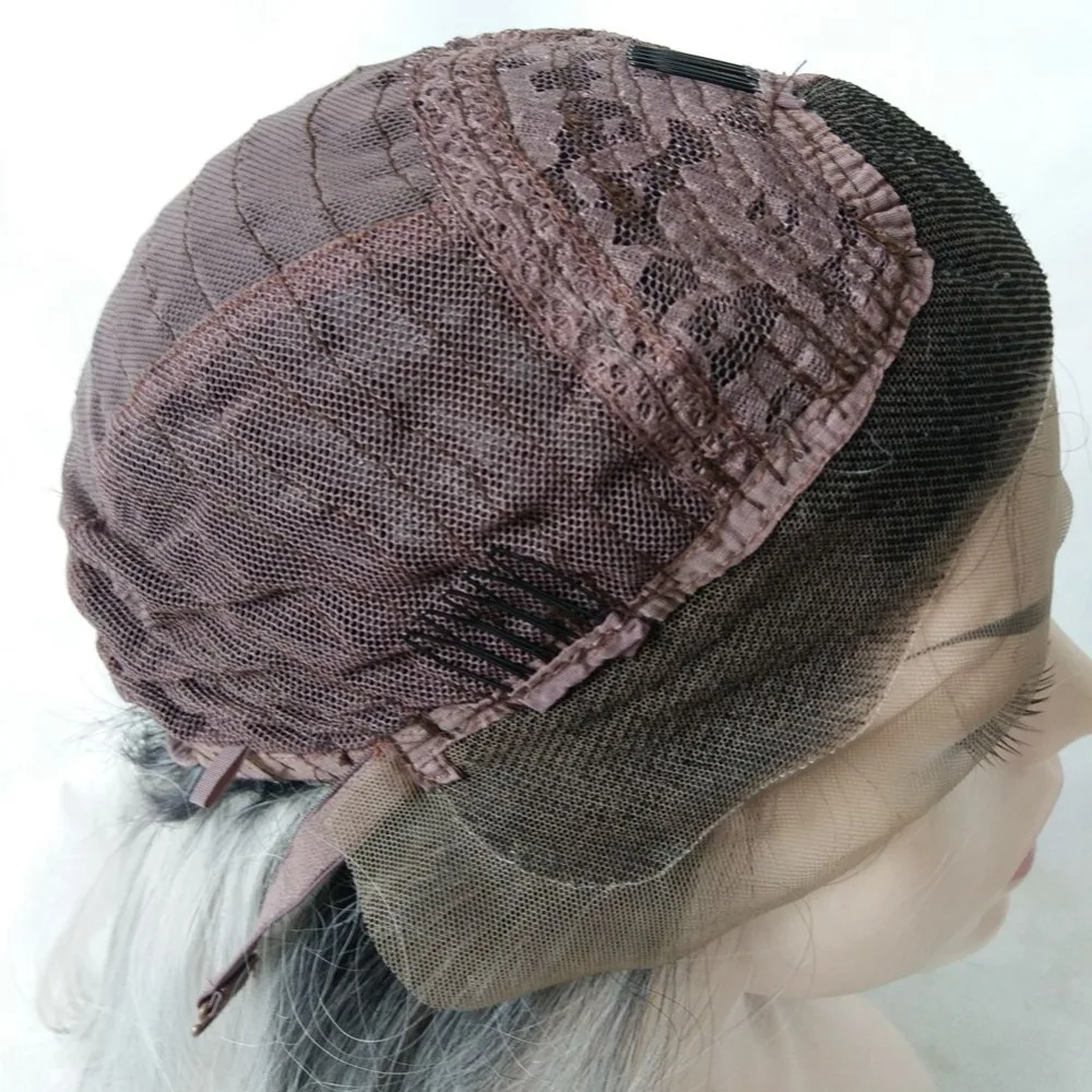 MRWIG 1b # Ombre красный волос плетеный ящик косы парик бесплатная часть темные корни