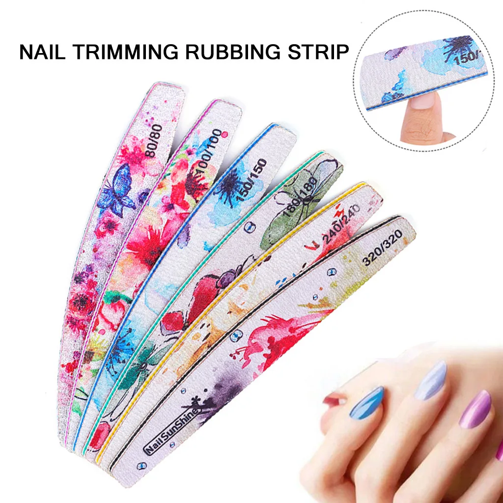 6 шт./компл. многоцветная пилка для ногтей и буфер Профессиональный уход