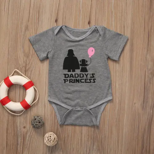 Милая одежда для маленьких девочек боди с буквенным принтом комбинезон коротким