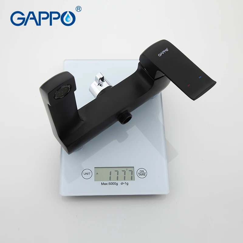 GAPPO высокое качество лакированные черные Смесители для ванной настенный с ручной