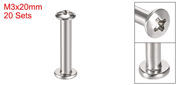 M3x20mm Uxcell Новинка; Лидер продаж в общей сложности 20 блоков M4 M3 Phillips круглый крестовая отвертка пост вязка кожаная застежка Длина 10/16/20/25/27 мм углеродного глушитель выхлопной трубы Сталь - Цвет: M3x20mm