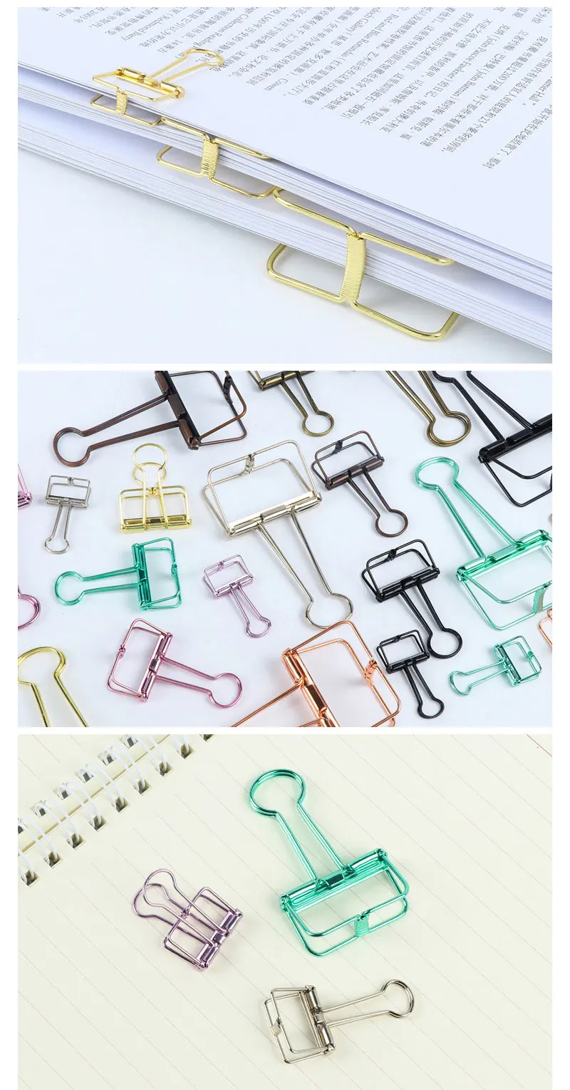 2 шт. Kawaii Канцелярские бумажные зажимы De Papel для заметок DIY закладки цветные канцелярские зажимы для офиса, школы и офиса металлические канцелярские принадлежности