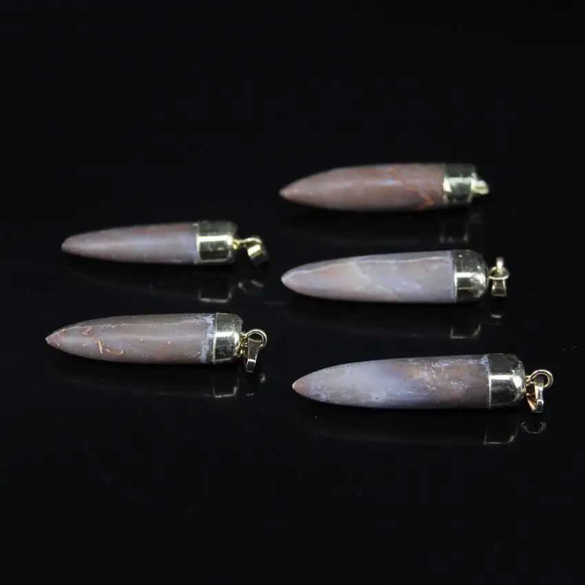 5 шт./лот подвеска в виде ракушки морского урчина форме пули золотые бусины