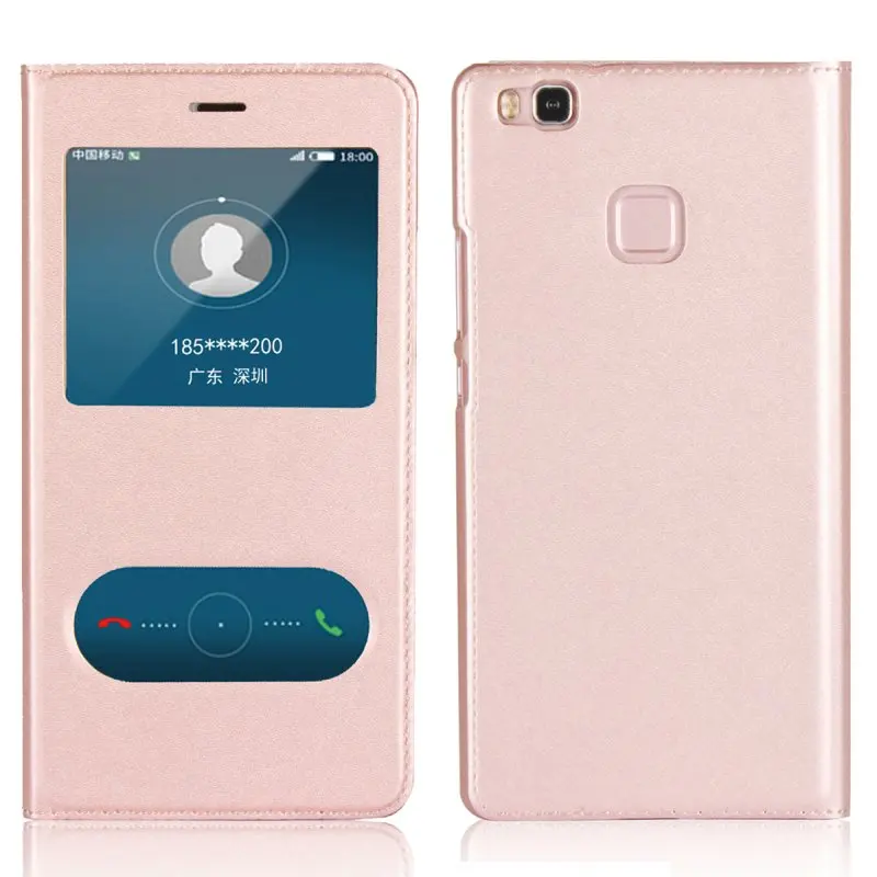 Чехол с окошком P9Lite для Huawei P9 Lite 2016 2017 кожаный чехол откидной крышкой мобильный