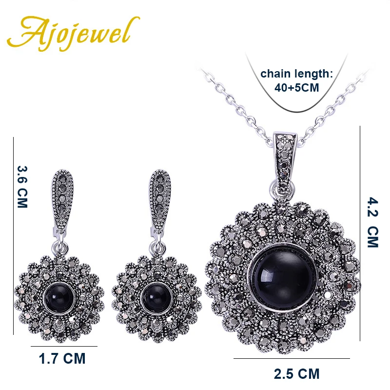 Ajojewel черный Стразы Милые ромашки украшение в форме цветка ожерелье с подвеской