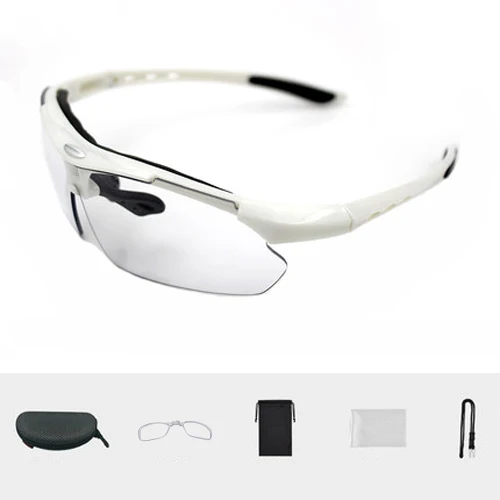 white 1 lens NEWBOLER Фотохроматические очки Для женщин очки для езды на велосипеде, UV400 поляризованные Для мужчин, велосипедные солнцезащитные очки для Спорт на открытом воздухе - Цвет: white 1 lens