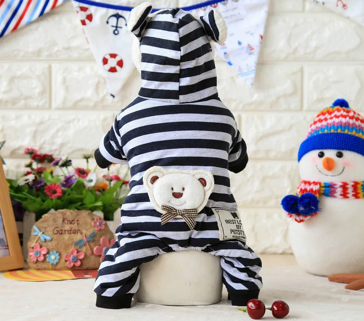 Банный халат в полоску с рисунком медведя и собак комбинезоны Пижама для толстые