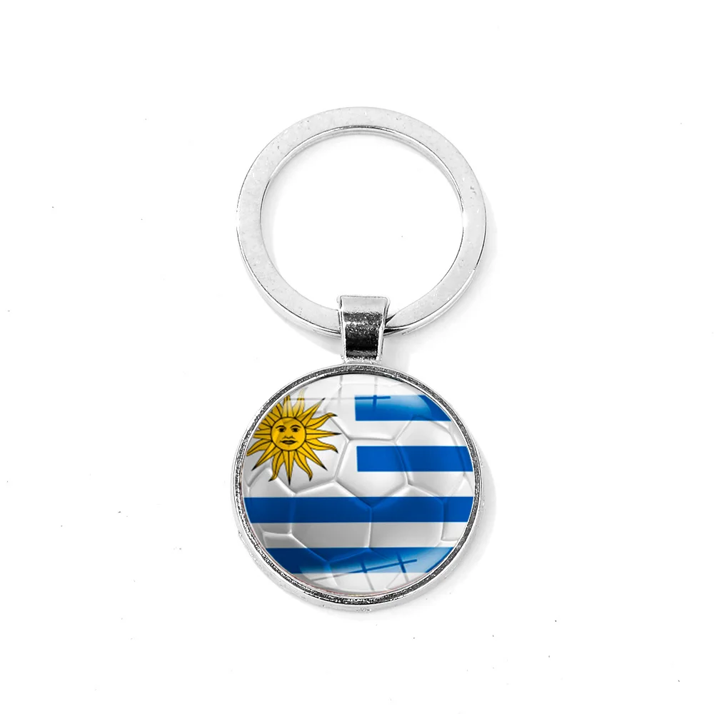 Uruguay SIAN мир моды Национальный флаг брелок США, Великобритании, Бразилии России Творческий Футбол печатных брелок страна футбольный клуб любителей подарок - Цвет: Uruguay