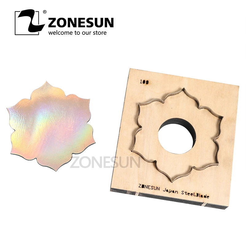 

ZONESUN leather Cup mat flower Customized leather cutting die handicraft tool punch cutter mold DIY paper laser knife