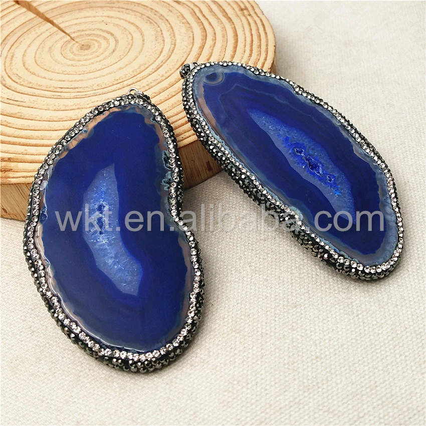 WT-NP242 оптовая продажа модная подвеска с голубым кулоном у ворот украшенная