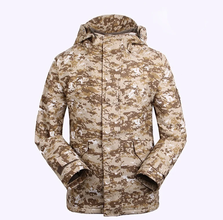 Мужская Флисовая камуфляжная куртка теплая армейская толстовка с капюшоном и