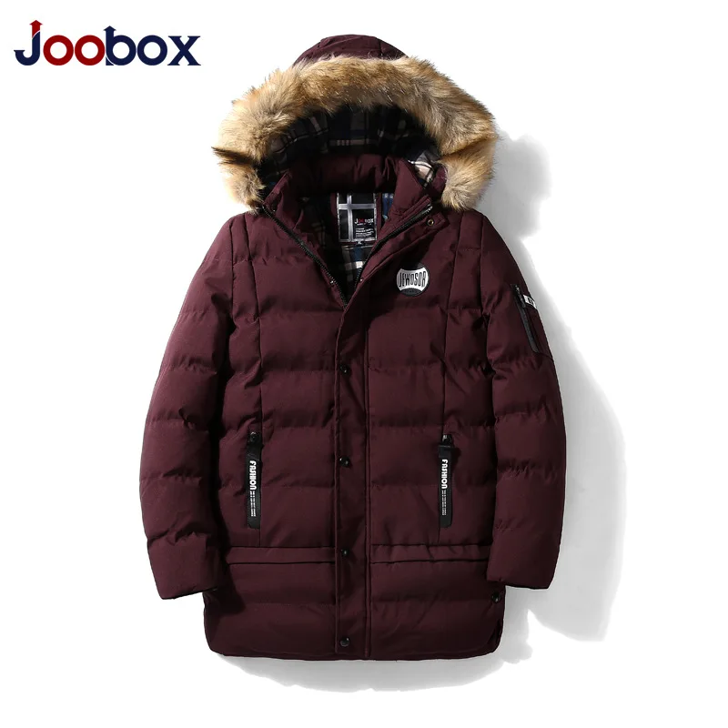 JOOBOX новые зимние мужские парки из хлопка и шерсти бандана мужское длинное пальто