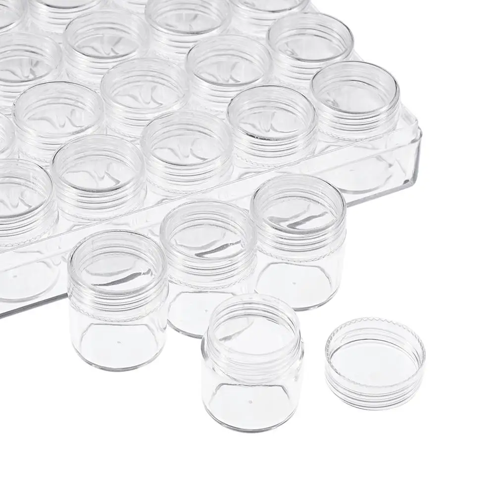 Plastic Bead Containers Clear Box for Jewelry Beads Rhinestone Nail Art Packaging Column bottle : 26x29mm,30pcs/set