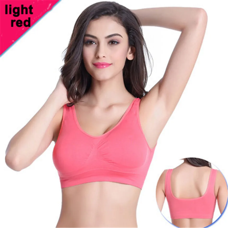 Light red 10 цветов, плюс размер, профессиональный впитывающий Пот Топ, спортивный, для бега, женский спортивный бюстгальтер, для спортзала, фитнеса, бесшовный, мягкий жилет, Майки - Цвет: Light red